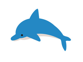 泳ぐイルカの手描きイラスト