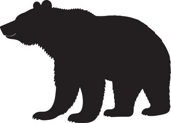 Asiatic Black Bear vector silhouette on white background