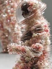 Floral astronaut suit studio shot, futuristic fashion