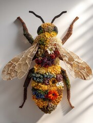 Floral Bee Art Installation, Studio, Sunlight, Wall Decor