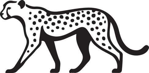 Cheetah in motion silhouette, elegant wild cat design © jakircreativedesign