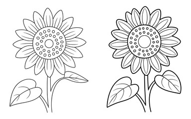 Fototapeta premium Sunflower Outline for Coloring or Floral Design