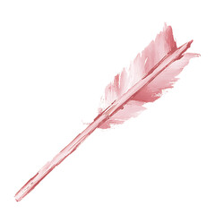 Artistic Arrow with Expressive Strokes in Blush Pin Isolated on Transparent Background