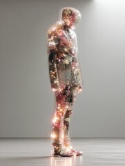 Floral-Light Man Studio Portrait, Glowing