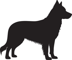 Basque Shepherd Dog vector silhouette on white background