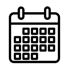 Simple Black Outline Calendar Date Schedule Icon