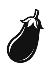 Simple Black Silhouette Eggplant Vegetable Icon