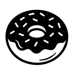 Simple Black Silhouette Donut Sweet Dessert Icon