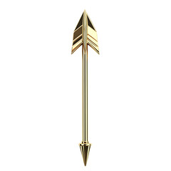 Modern Arrow with Sharp Precision in Brilliant Gold Isolated on Transparent Background