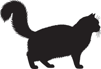 Birman Cat vector silhouette on white background