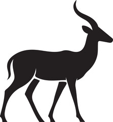 Walking nyala antelope silhouette, graceful wildlife design