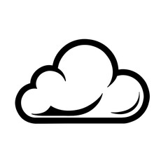 Cloud Outline Icon for Weather and Technology