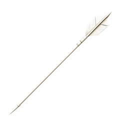 Sleek Arrow with Modern Accents in Pearlescent White Isolated on Transparent Background