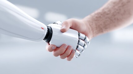 Human-robot handshake; future tech collaboration