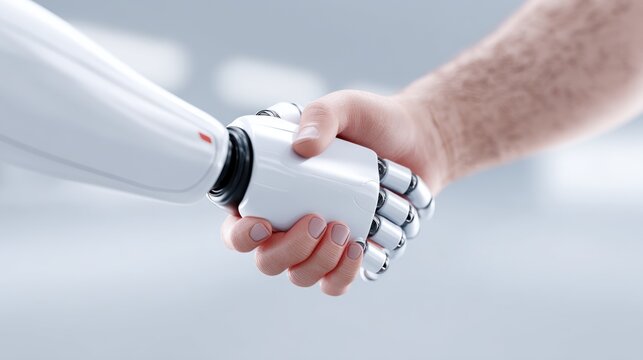 Human-robot handshake; future tech collaboration
