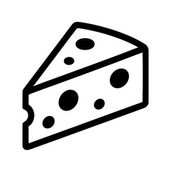 Simple Black and White Cheese Wedge Icon