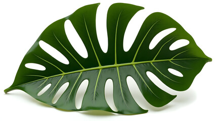 green leaf isolated on white