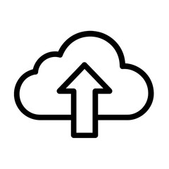 Simple Black and White Cloud Upload Icon