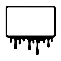 Simple Black Dripping Square Icon