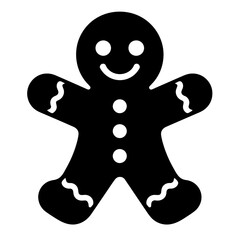 Simple Gingerbread Man Outline Icon for Festive Designs