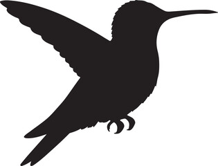 Blue-throated Hummingbird vector silhouette on white background