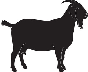 Boer Goat vector silhouette on white background