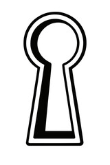 Simple Black Outline Keyhole Icon