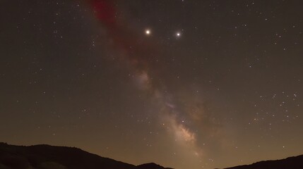 Obraz premium Stunning Milky Way Galaxy Night Sky Astrophotography with Planets