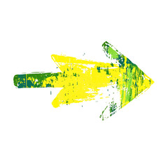 Bold Arrow with Energetic Expressive Design in Zest Isolated on Transparent Background