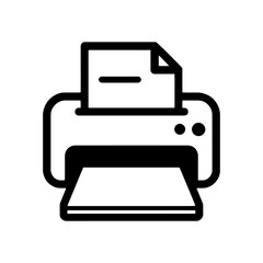 Simple Black Outline Printer Icon