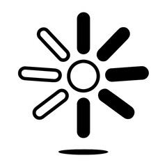 Stylized Black Outline Icon Representing Light, Fan, or Ventilation