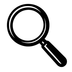 Simple Black Magnifying Glass Outline Icon for Search and Discovery