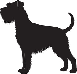 Briquet Griffon Vendéen dog vector silhouette on white background