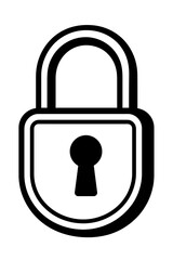 Simple Black Lock Outline Icon for Security and Protection Concepts