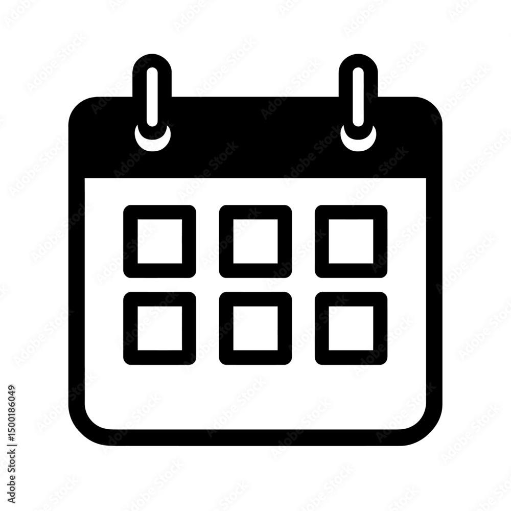 Poster minimalist black and white calendar date icon for web and app design