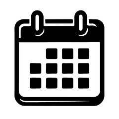 Minimalist Black and White Calendar Date Icon for Web and App Design