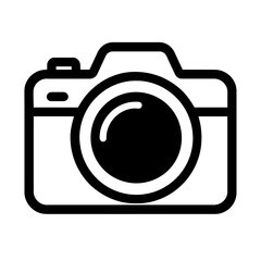 Simple Black Camera Outline for Design Projects