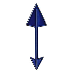 Modern Arrow with Precise Crisp Lines in Regal Roy Isolated on Transparent Background