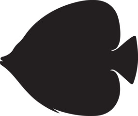 Butterflyfish side view vector silhouette on white background