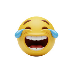 Laughing face emoji with open mouth and tilted head in joy