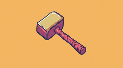 hammer line icon  
