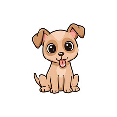 Obraz premium A happy puppy illustration, symbolizing companionship