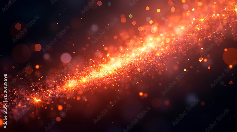 Poster a vibrant image with many multi-colored stars, creating the impression of an explosion or a glow.