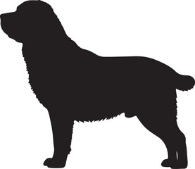 Central Asian Shepherd Dog vector silhouette on white background