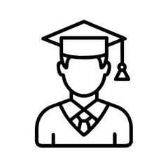 Graduation ceremony student achievement academic success graduate icon vector illustration on transparent background