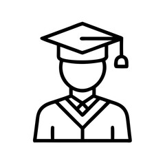 Graduation ceremony student icon vector illustration for education and academic achievement design 100 on transparent background
