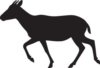 Chinkara side view vector silhouette on white background