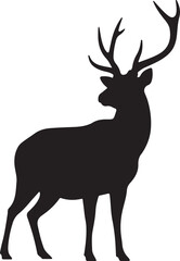 Chital side view vector silhouette on white background