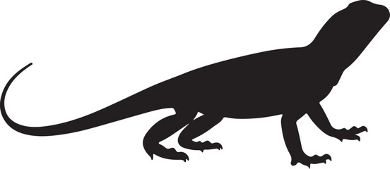 Collared Lizard Solid Vector Silhouette