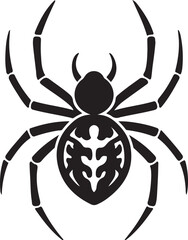 Bold spider tattoo silhouette design, Striking spider art black and white
